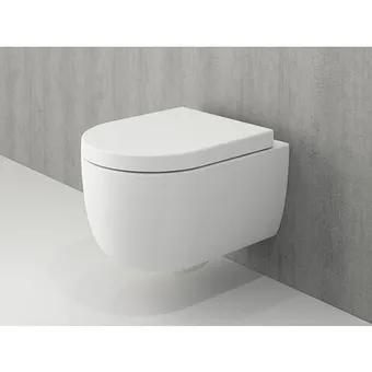 ManoMano Blankenburg spülrandlose toilette inkl. wc-sitz keramik weiß matt design hänge-wc wand-wc ohne rand wc-sitz mit absenkautomti Angebot