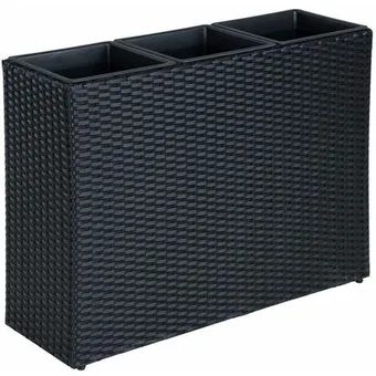 ManoMano Hochbeet polyrattan blumenkübel pflanzkübel rattan blumentopf set schwarz Angebot