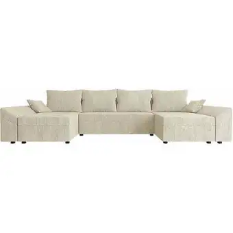 ManoMano Panorama-sofa dante u aus cord - 5-sitzer - beige Angebot