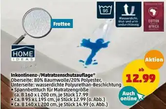 PENNY Home Ideas Inkontinenz-matratzenschutzauflage Angebot