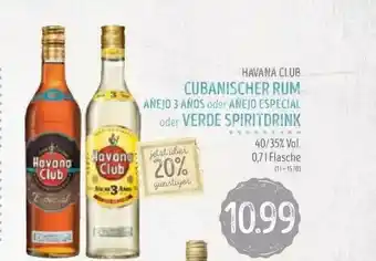 Edeka Struve Havana Club Cubanischer Rum Añejo 3 Años Oder Añejo Especial Oder Verde Spiritdrink Angebot