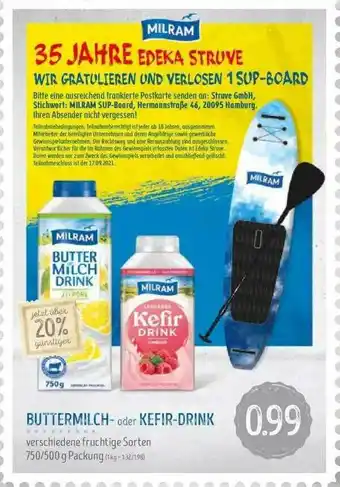 Edeka Struve Milram Buttermilch Oder Kefir-drink Angebot