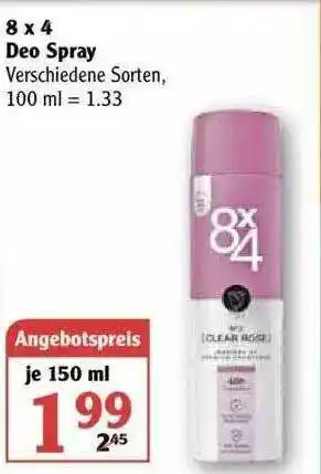 Globus 8 X 4 Deo Spray Angebot