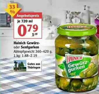 Globus Hainich Gewürz- Oder Senfgurken Angebot