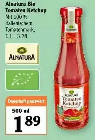 Globus Alnatura Bio Tomaten Ketchup Angebot