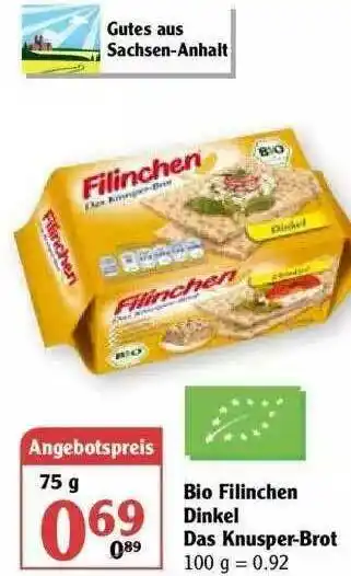 Globus Bio Filinchen Dinkel Das Knusper-brot Angebot