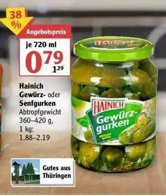 Globus Hainich Gewürz- Oder Senfgurken Angebot