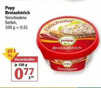 Globus Popp Brotaufstrich Angebot