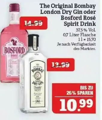 Marktkauf The Original Bombay London Dry Gin Oder Bosford Rosé Spirit Drink Angebot