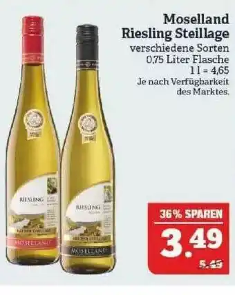 Marktkauf Moselland Riesling Steillage Angebot