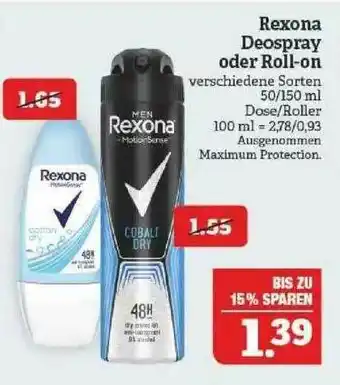 Marktkauf Rexona Deospray Oder Roll-on Angebot