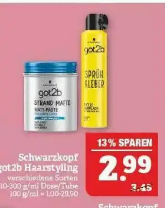 Marktkauf Schwarzkopf Got2b Haarstyling Angebot