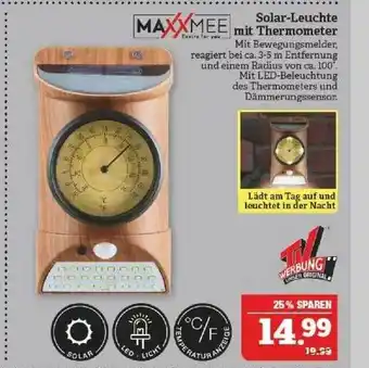 Marktkauf Maxxmee Solar-leuchte Mit Thermometer Angebot