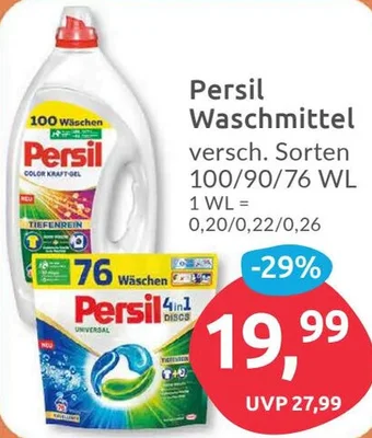 Budni Persil Waschmittel 100/90/76 WL Angebot