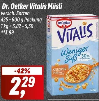 Simmel Dr. Oetker Vitalis Müsli 425-600 g Packung Angebot