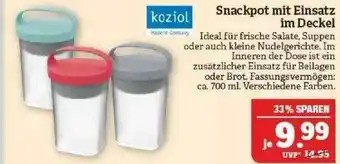 Marktkauf Koziol Snackpot Mit Einsatz Im Deckel Angebot