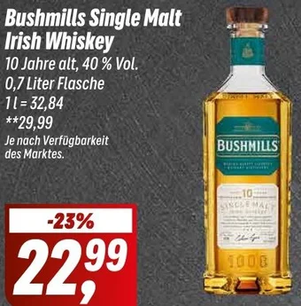 Simmel Bushmills Single Malt Irish Whiskey 0,7 Liter Flasche Angebot