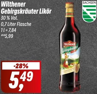 Simmel Wilthener Gebirgskräuter Likör 0,7 Liter Flasche Angebot