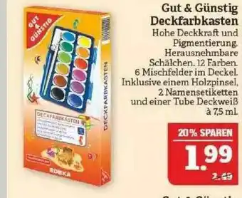 Marktkauf Gut & Günstig Deckfarbkasten Angebot