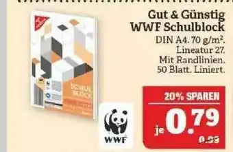 Marktkauf Gut & Günstig Wwf Schulblock Angebot