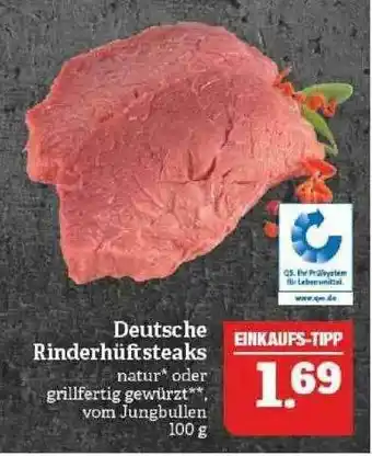 Marktkauf Deutsche Rinderhüftsteaks Angebot