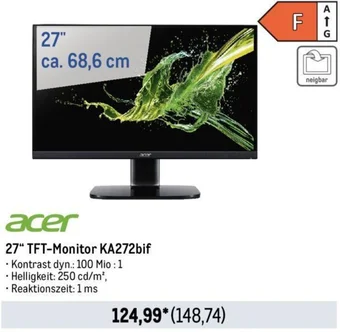 METRO acer 27" TFT-Monitor KA272bif Angebot