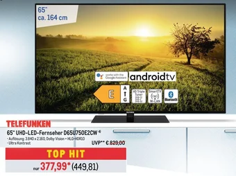 METRO TELEFUNKEN 65" UHD-LED-Fernseher D650750E2CW Angebot