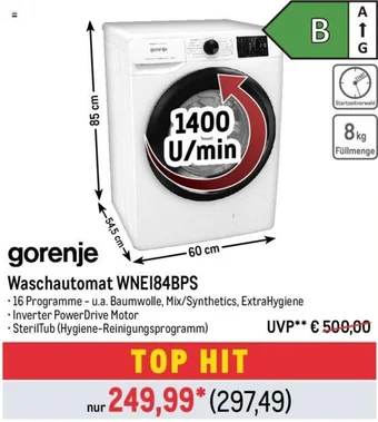 METRO gorenje Waschautomat WNE184BPS Angebot