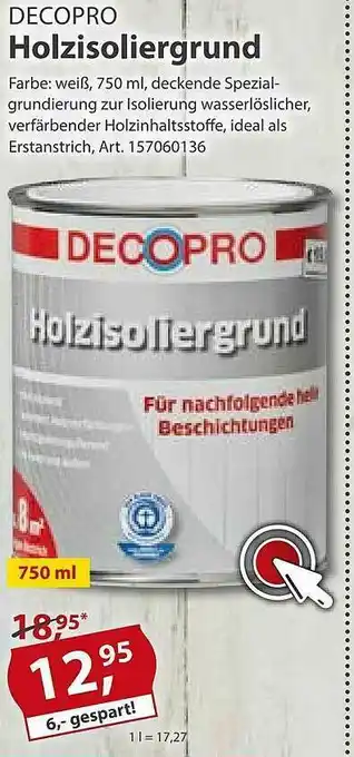 Sonderpreis Baumarkt Decopro Holzisoliergrund Angebot