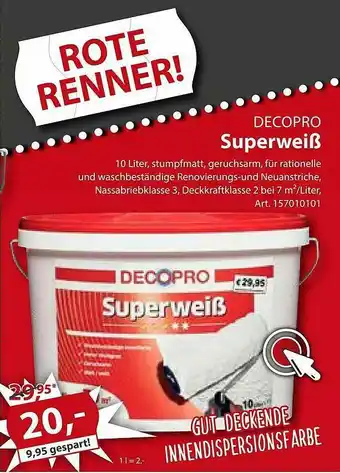 Sonderpreis Baumarkt Decopro Superweiß Angebot