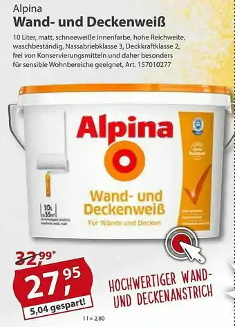 Sonderpreis Baumarkt Alpina Wand- Und Deckenweiß Angebot