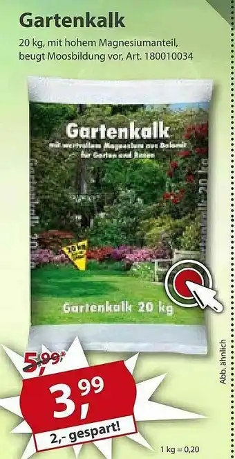 Sonderpreis Baumarkt Gartenkalk Angebot