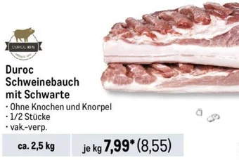 METRO Duroc Schweinebauch mit Schwarte ca. 2,5 kg Angebot