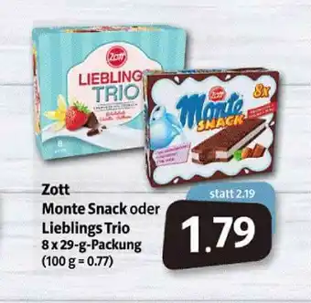 Markant Markt Zott Monte Snack Oder Lieblings Trio Angebot