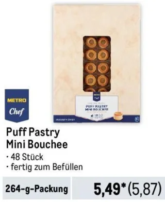 METRO METRO Chef Puff Pastry Mini Bouchee 264 g Packung Angebot