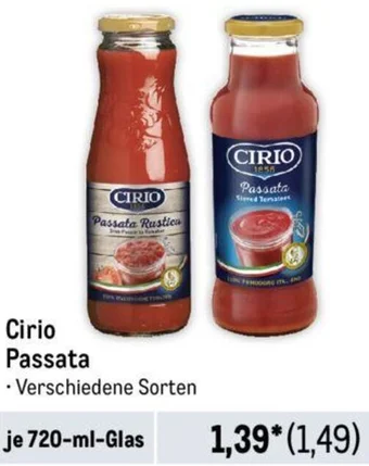 METRO Cirio Passata 720 ml Glas Angebot