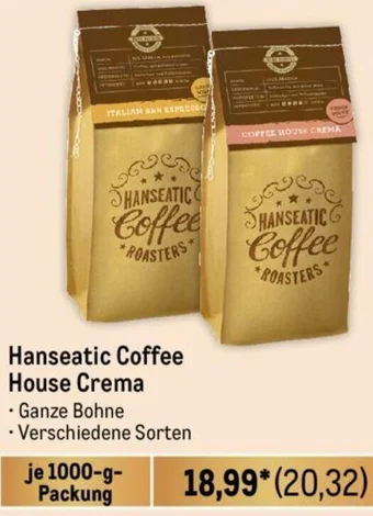 METRO Hanseatic Coffee House Crema 1000 g Packung Angebot