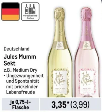 METRO Deutschland Jules Mumm Sekt 0,75 L Flasche Angebot