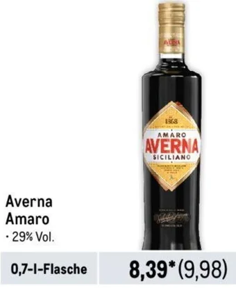 METRO Averna Amaro 0,7 L Flasche Angebot