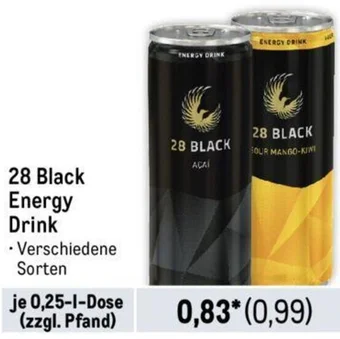 METRO 28 Black Energy Drink 0,25 L Dose Angebot