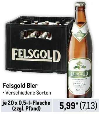 METRO Felsgold Bier 20x0,5 L Flasche Angebot