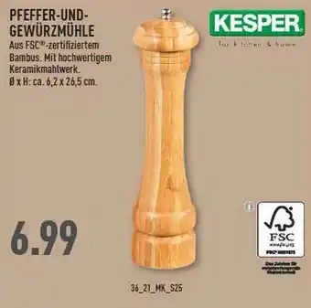 Marktkauf Kesper Pfeffer-und-gewürzmühle Angebot