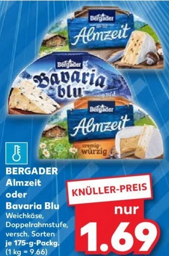 Kaufland BERGADER Almzeit oder Bavaria blu 175 g Packg. Angebot