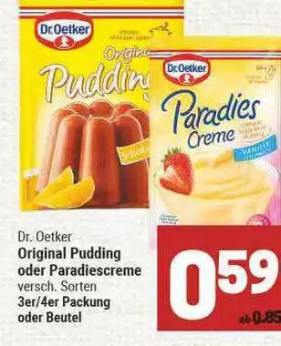 Marktkauf Dr. Oetker Original Pudding Oder Paradiescreme Angebot