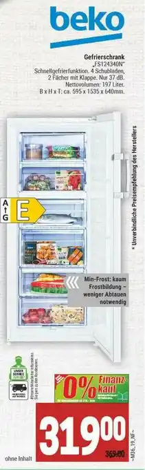 Marktkauf Beko Gefrierschrank Angebot