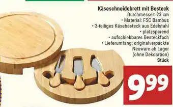 Marktkauf Käseschneidebrett Mit Besteck Angebot