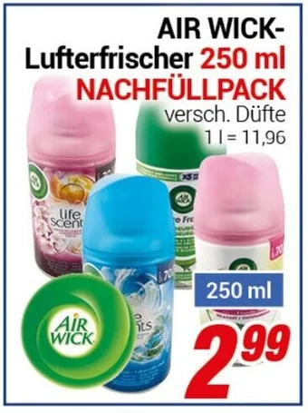 CENTERSHOP AIR WICK-Lufterfrischer 250 ml NACHFÜLLPACK Angebot