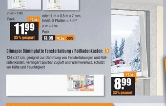V Baumarkt Climapor Dämmplatte Fensterlaibung / Rollladenkasten Angebot