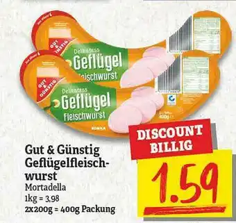 NP Discount Gut & Günstig Geflügelfleischwirst Mortadella Angebot