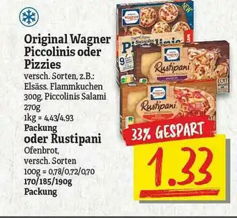 NP Discount Original Wagner Piccolinis Oder Pizzies Oder Rustipani Angebot